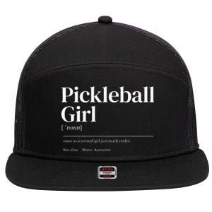 Funny Pickleball Quote Definition 7 Panel Mesh Trucker Snapback Hat