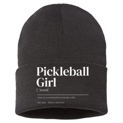 Funny Pickleball Quote Definition Sustainable Knit Beanie