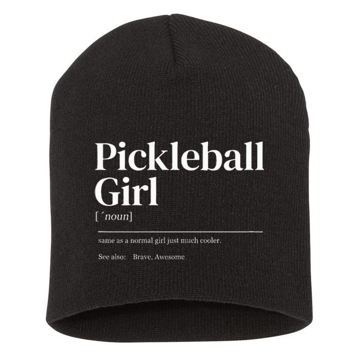 Funny Pickleball Quote Definition Short Acrylic Beanie