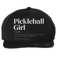 Funny Pickleball Quote Definition Wool Snapback Cap