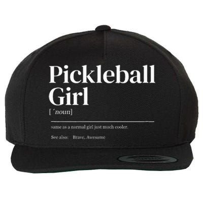 Funny Pickleball Quote Definition Wool Snapback Cap