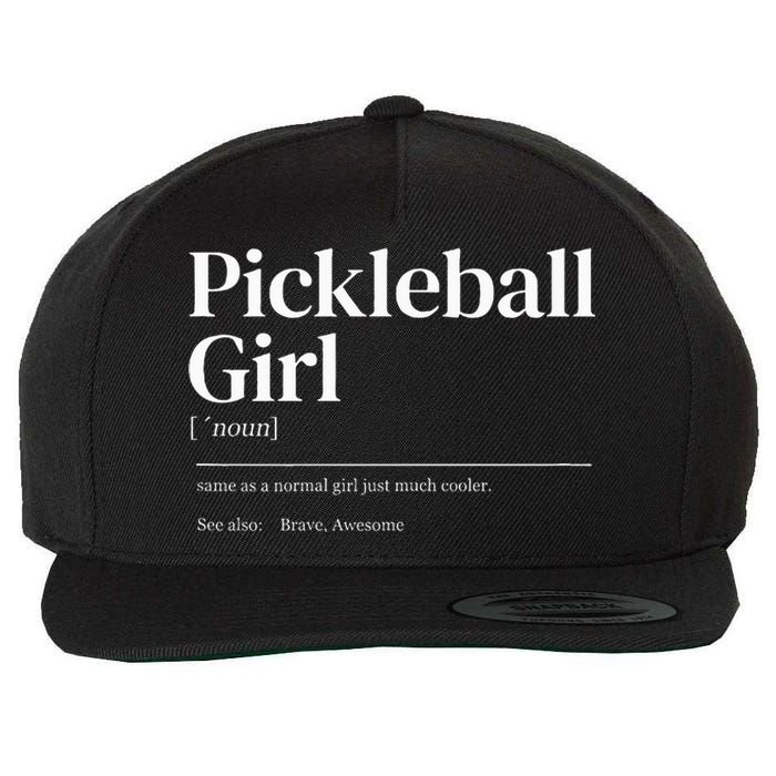 Funny Pickleball Quote Definition Wool Snapback Cap