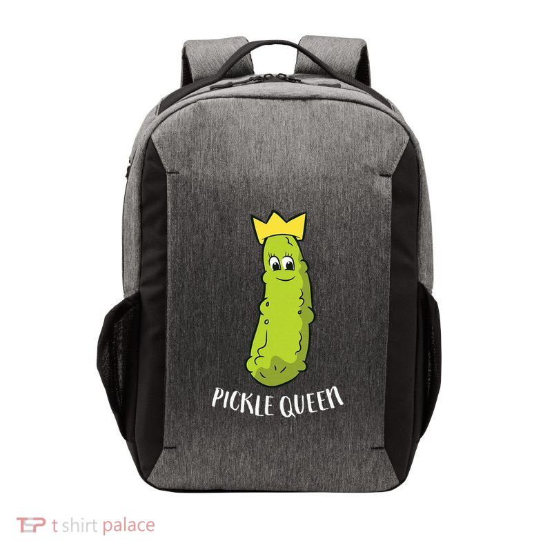Funny Pickle Queen Funny Cucumber Pickle Girl Vector Backpack