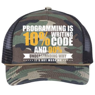 Funny Programming Quote Gift Programmer Software Developer Retro Rope Trucker Hat Cap