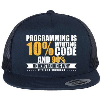 Funny Programming Quote Gift Programmer Software Developer Flat Bill Trucker Hat