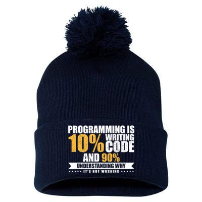 Funny Programming Quote Gift Programmer Software Developer Pom Pom 12in Knit Beanie