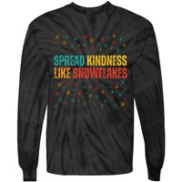 Funny Positive Quote Winter Spread Kindness Like Snowflakes Tie-Dye Long Sleeve Shirt