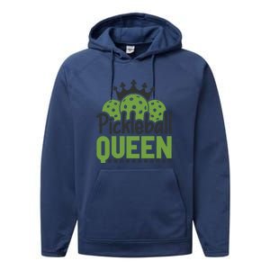 Funny Pickleball Queen Gift For Player Team Sport Performance Fleece Hoodie