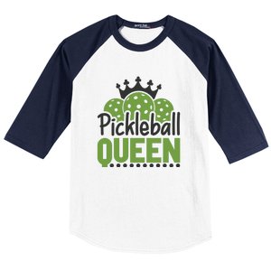 Funny Pickleball Queen Gift For Player Team Sport Baseball Sleeve Shirt