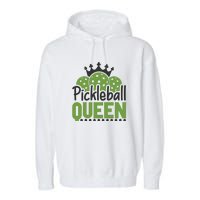 Funny Pickleball Queen Gift For Player Team Sport Garment-Dyed Fleece Hoodie