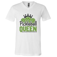 Funny Pickleball Queen Gift For Player Team Sport V-Neck T-Shirt