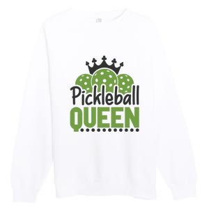 Funny Pickleball Queen Gift For Player Team Sport Premium Crewneck Sweatshirt