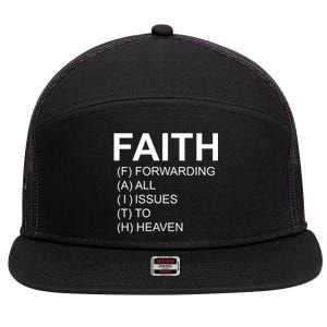 Faith Prayer Quote 7 Panel Mesh Trucker Snapback Hat