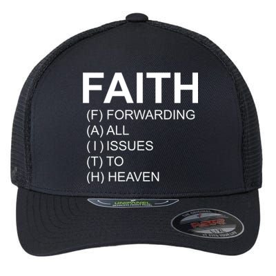 Faith Prayer Quote Flexfit Unipanel Trucker Cap