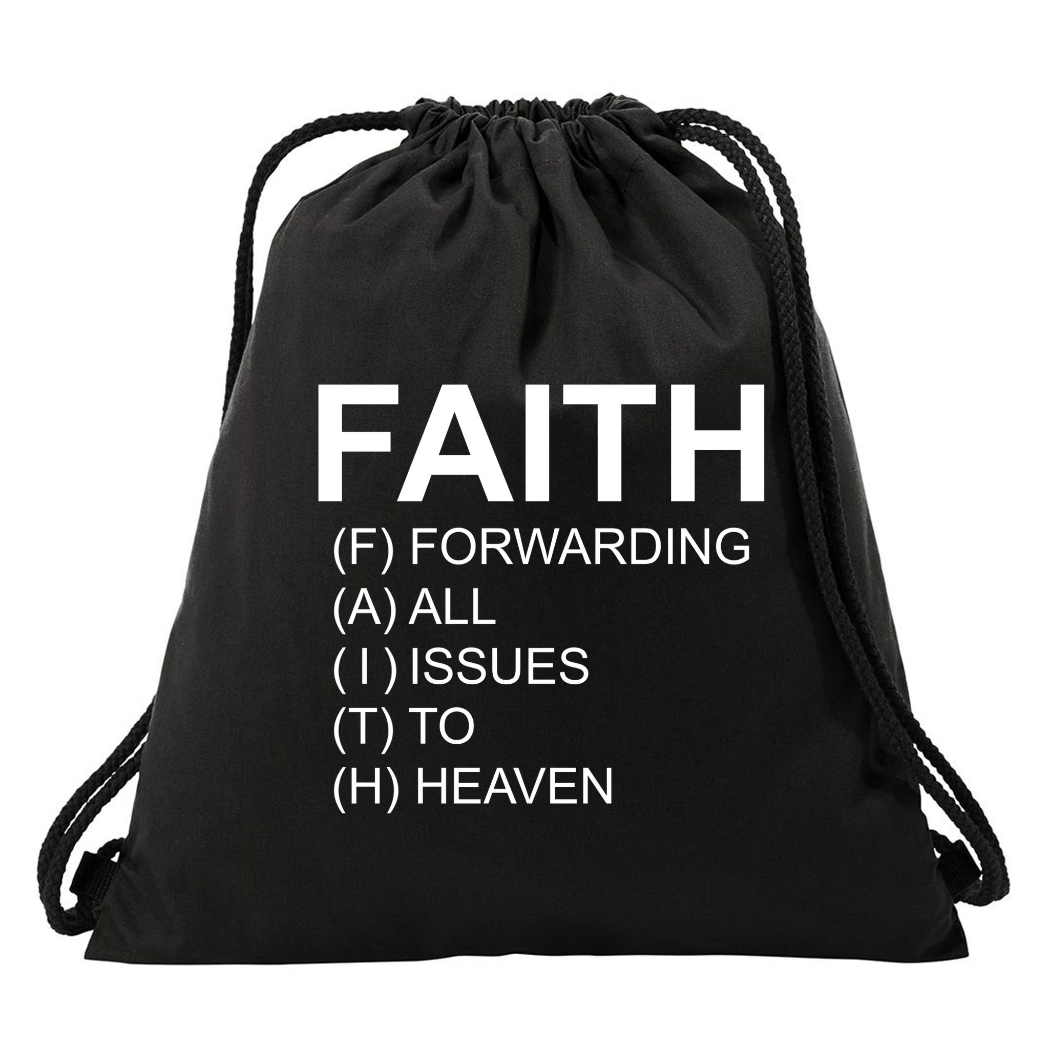 Faith Prayer Quote Drawstring Bag