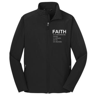 Faith Prayer Quote Core Soft Shell Jacket