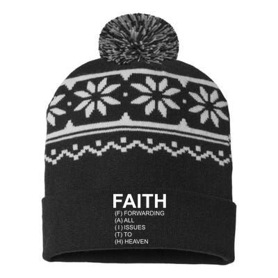 Faith Prayer Quote USA-Made Snowflake Beanie