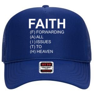 Faith Prayer Quote High Crown Mesh Back Trucker Hat