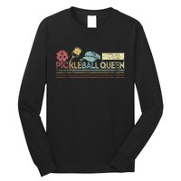 Funny Pickleball Queen Pickleball Player Dink Retro Long Sleeve Shirt