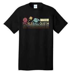 Funny Pickleball Queen Pickleball Player Dink Retro Tall T-Shirt