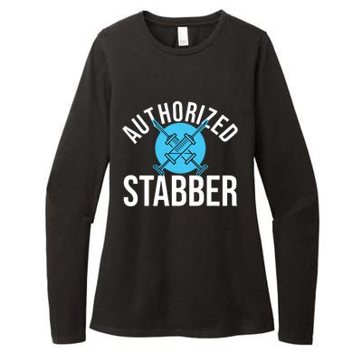 Funny Phlebotomist Quote Gift Authorized Stabber Graduate Womens CVC Long Sleeve Shirt