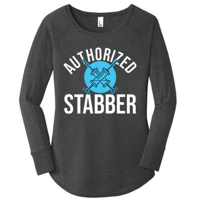 Funny Phlebotomist Quote Gift Authorized Stabber Graduate Women's Perfect Tri Tunic Long Sleeve Shirt