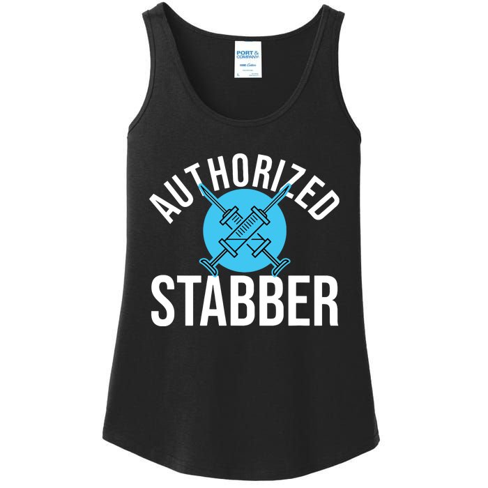 Funny Phlebotomist Quote Gift Authorized Stabber Graduate Ladies Essential Tank