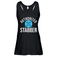 Funny Phlebotomist Quote Gift Authorized Stabber Graduate Ladies Essential Flowy Tank