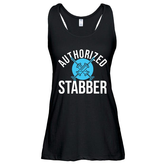 Funny Phlebotomist Quote Gift Authorized Stabber Graduate Ladies Essential Flowy Tank