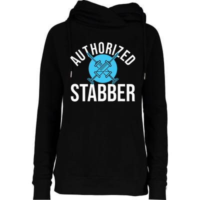 Funny Phlebotomist Quote Gift Authorized Stabber Graduate Womens Funnel Neck Pullover Hood