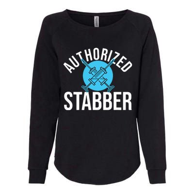 Funny Phlebotomist Quote Gift Authorized Stabber Graduate Womens California Wash Sweatshirt