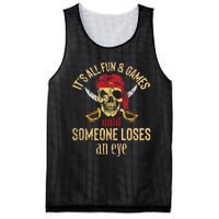 Funny Pirate Quote With Eye Patch & Headscarf Design Mesh Reversible Basketball Jersey Tank