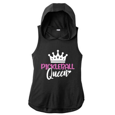 Funny Pickleball Queen Graphic For Wo Pickleball Player Ladies PosiCharge Tri-Blend Wicking Draft Hoodie Tank