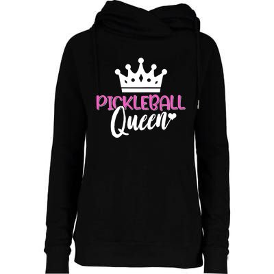 Funny Pickleball Queen Graphic For Wo Pickleball Player Womens Funnel Neck Pullover Hood