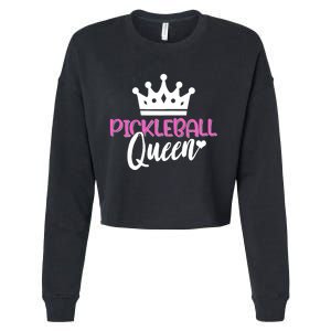 Funny Pickleball Queen Graphic For Wo Pickleball Player Cropped Pullover Crew