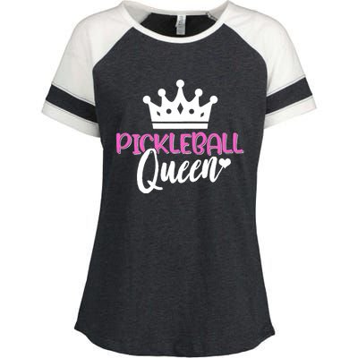 Funny Pickleball Queen Graphic For Wo Pickleball Player Enza Ladies Jersey Colorblock Tee