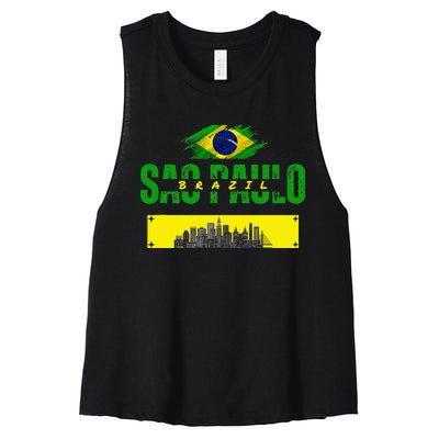 Funnysao Paulo Quote Custom Sao Paulo Brasil Women's Racerback Cropped Tank