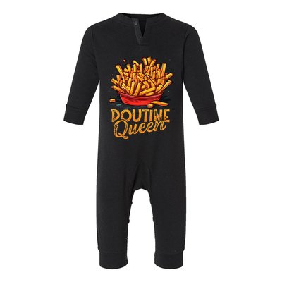 Funny Poutine Queen Foodie Statement Canadian Cuisine Infant Fleece One Piece