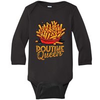 Funny Poutine Queen Foodie Statement Canadian Cuisine Baby Long Sleeve Bodysuit