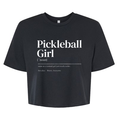 Funny Pickleball quote definition woman Bella+Canvas Jersey Crop Tee