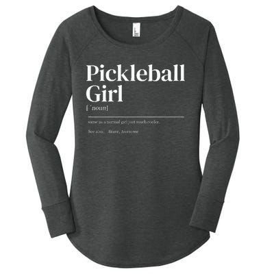 Funny Pickleball quote definition woman Women's Perfect Tri Tunic Long Sleeve Shirt