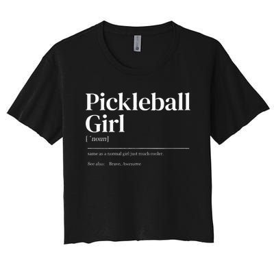 Funny Pickleball quote definition woman Women's Crop Top Tee