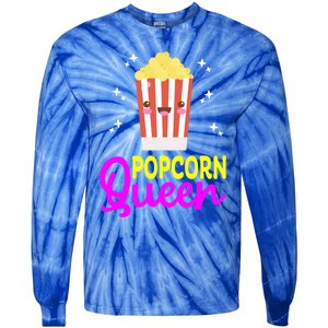 Funny Popcorn Queen Popcorn Kernel And Popcorn Maker Design Cool Gift Tie-Dye Long Sleeve Shirt