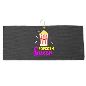 Funny Popcorn Queen Popcorn Kernel And Popcorn Maker Design Great Gift Large Microfiber Waffle Golf Towel