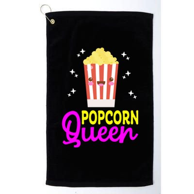 Funny Popcorn Queen Popcorn Kernel And Popcorn Maker Design Great Gift Platinum Collection Golf Towel