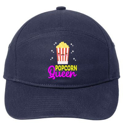 Funny Popcorn Queen Popcorn Kernel And Popcorn Maker Design Great Gift 7-Panel Snapback Hat