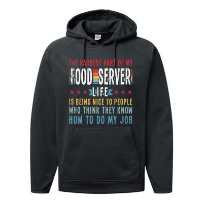 Funny Profession Quote Food Server Performance Fleece Hoodie