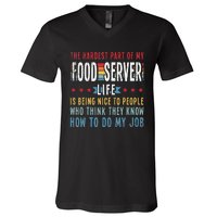 Funny Profession Quote Food Server V-Neck T-Shirt