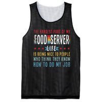 Funny Profession Quote Food Server Mesh Reversible Basketball Jersey Tank