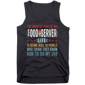 Funny Profession Quote Food Server Tank Top